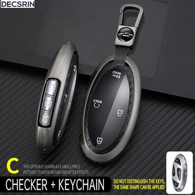 Étui de protection en alliage de zinc + cuir pour clé de voiture à 5 ou 7 boutons Pour Hyundai Kona Ev Grandeur Gn7 Ioniq 6 Accessoires black