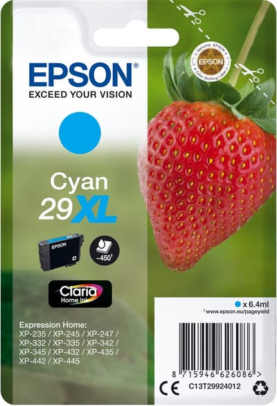 Epson aardbei enkelverpakking cyaan 29XL Claria Home-inkt