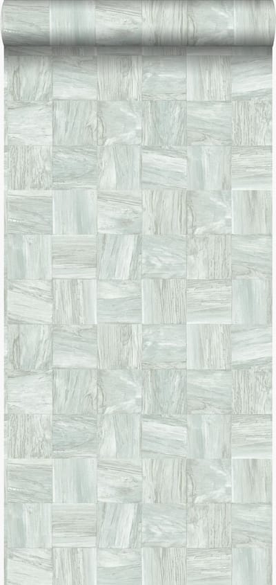 Origin Wallcoverings eco texture vlies behang sloophout motief licht vergrijsd groen - 347516 - 53 cm x 10,05 m