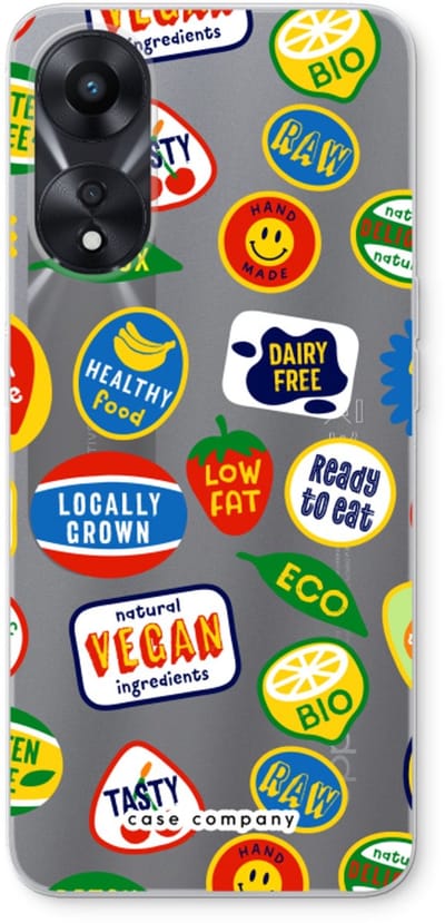 Case Company® - Hoesje geschikt voor Oppo A78 5G hoesje - Fruitsticker - Soft Cover Telefoonhoesje - Bescherming aan alle Kanten en Schermrand
