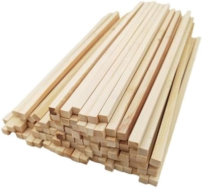 PromoHome 100 Stuks Natuurlijke Vierkante Bamboe Stokken 30cm Lengte - Onbewerkt voor Knutselen, DIY Projecten en Plantensteun