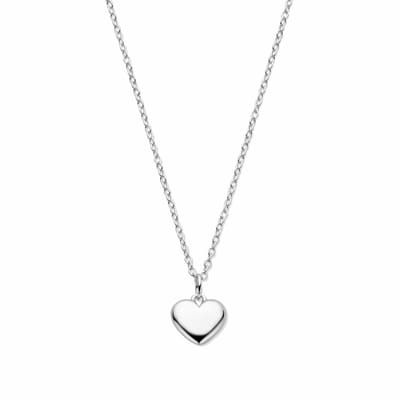 Zilver gerhodineerd collier hartje 41 - 43 - 45 cm - 1339915
