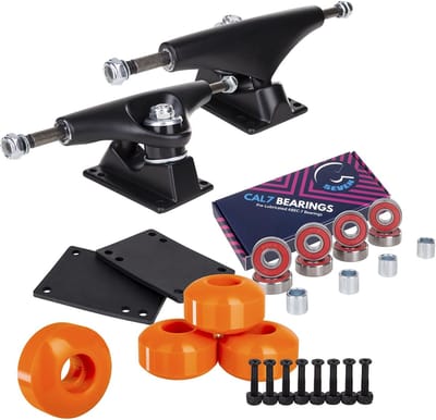 Skateboard Onderdelenset V5: Trucks (139mm), Wielen (52mm) en ABEC-7 Lagers