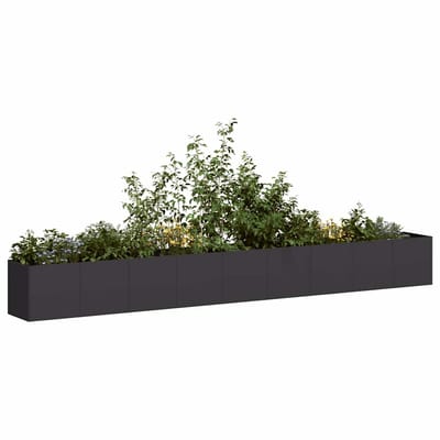 vidaXL - Plantenbak - 360x40x40 - cm - koudgewalst - staal - zwart