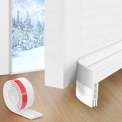 Deurvloeren afdichtstrip, zelfklevend, 100 x 5 cm, geluids- en tochtbescherming, waterdicht, stofdichting, multifunctioneel