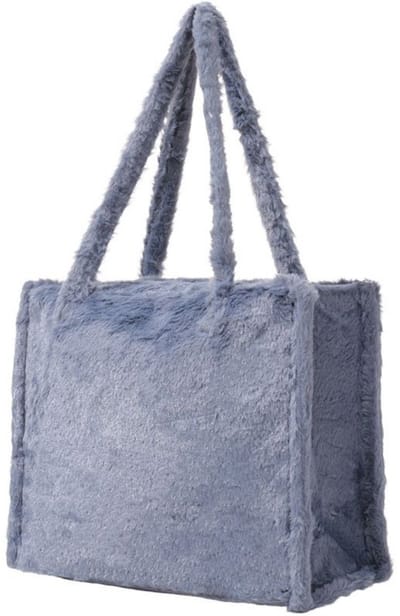 Shopper - fluffy - faux fur - grijs - 36x29x13.5cm - dames - tas - stijlvol - trendy - accessoire