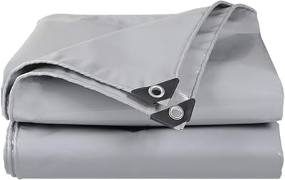 Dekzeil Waterdicht - Zeil Cover - Buitenbescherming - Verdikt PVC Materiaal - 2 x 2 m - Grijs