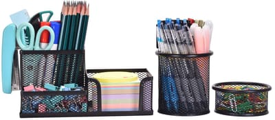 Unyqoos® Complete set van metalen bureau-organizers voor ordelijke werkplekken