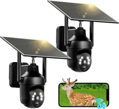 Externe Zonne-camera - 4G Beveiligingscamera - Woning Beveiligen - Draadloos Zonne-energie - 2K Resolutie - Zwart