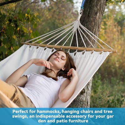 Hangmat Ophangset - Schommel Touw - Tuin Ontspanning - Versterkte Veiligheid - 60 of 120 cm - Blauw