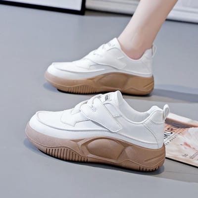 Koreaanse Versie van Kleine Witte Schoenen Dames Lente Nieuwe Studenten Alles-match Dikke Zool Sneakers Platte Zolen Casual Schoenen Dames 40