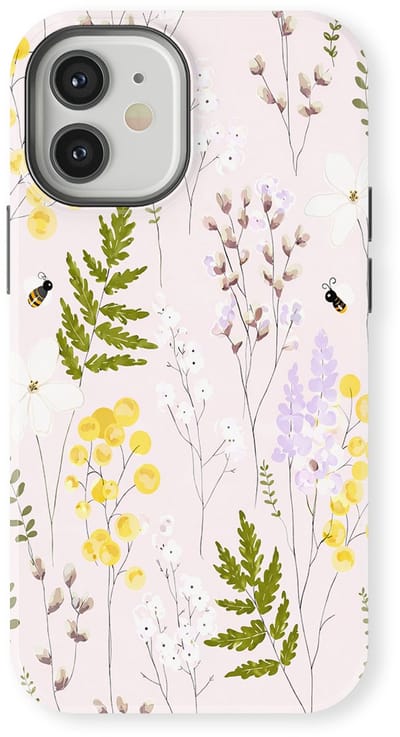 Bloemen Design Hoesje geschikt voor iPhone 12 Mini | Flower Print Tough Case met Mag | Shockproof | Bloemen Motief Backcover geschikt voor iPhone 12 Mini Spring Garden