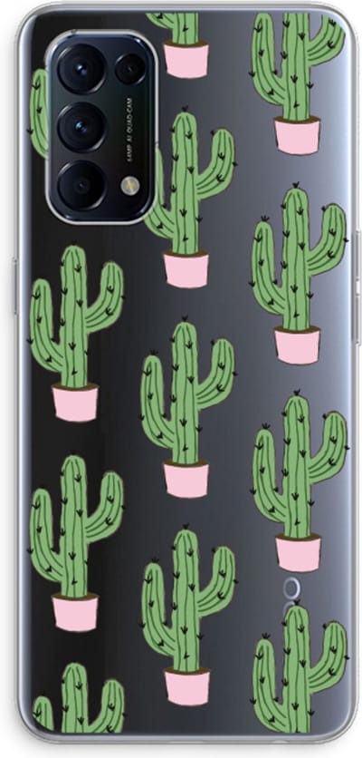 Case Company® - Hoesje geschikt voor Oppo Find X3 Lite hoesje - Cactus Lover - Soft Cover Telefoonhoesje - Bescherming aan alle Kanten en Schermrand