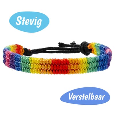 Regenboog Armband - Verstelbaar - Touw - Regenboog - Pride - Gay - LGBTQ+