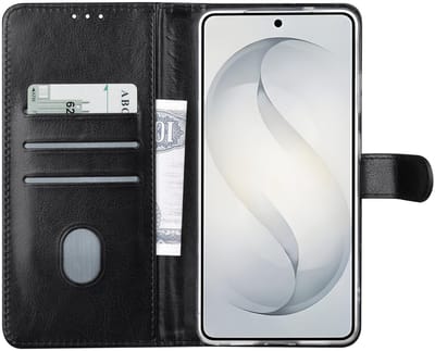 TUNIQ Book type case - Galaxy S26 Ultra - Zwart - 3 Kaartsleuven - Magnetische sluiting