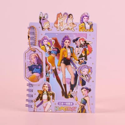 1/4 stuks K-POP Demon Hunters 3-in-1 Spiraal Notitieboek Stickers DIY Journal Materiaal Telefoonhoes Decoratie Stickers Schrijfwaren Hoge Kwaliteit Cadeau voor Fans
