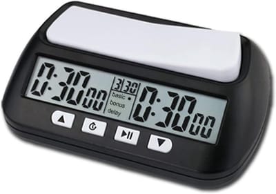 Digitale Schaakklok - Bordspeltimer Timer - Snelle Spelmeting - Hoorbaar Alarm - 14x8.8x4.5 Cm - Zwart