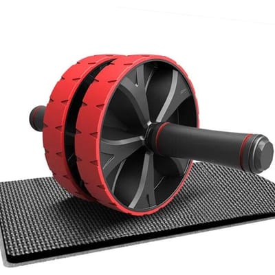 Abs New Keep Fitness Wheels Geen lawaai Abdominaal wiel Ab Roller met mat voor oefening Spierheuptrainerapparatuur rood