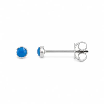 House of Jewels - Kleine 2mm Turquoise Oorknoppen - Echt Zilver