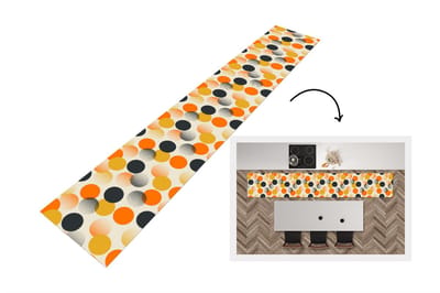 Keukenloper 300x50 cm - Keukenmat vinyl Polkadot - Design - Retro - Oranje - Keukenmatten loper - Keuken vloerkleed tapijt