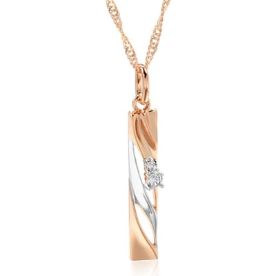 Collier Pendentif Géométrique Creux Zircon Or Rose Et Placage Dichroïque Mariage Quotidien Bijoux Fins Cadeau 50cm beige