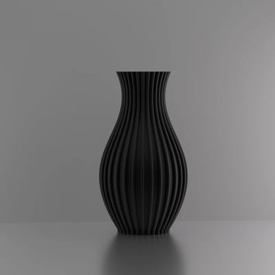 3d-gezellig Prinses - Vaas - Zwart - Maat 25 cm - 100% gerecycled PLA (bioplastic)