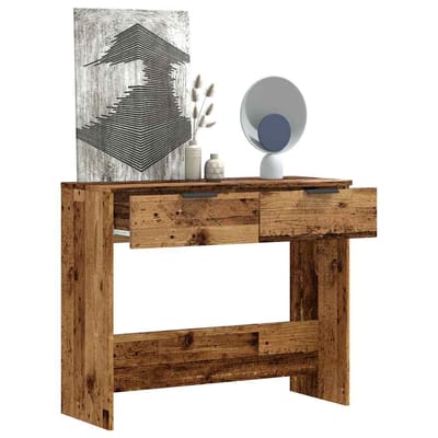 vidaXL - Wandtafel - 90x36x75 - cm - bewerkt - hout - oud - houtkleurig
