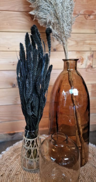 Bundel Gedroogde Pampas Zwart - 80 cm - Pampasgras – Pampas Pluimen - Droog Boeket - Black - Natural