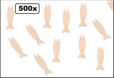 500x Vis vorkje 95mm hout - Eten visje restaurant take away kibbeling toast