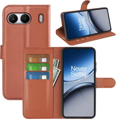 MobyDefend Hoesje - Geschikt voor OnePlus Nord 4 - Kunstleren Wallet Book Case (Sluiting Voorkant) - Bruin