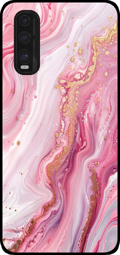 Smartphonica Telefoonhoesje Geschikt voor Oppo Find X2 met marmer opdruk - TPU backcover case marble design - Roze geschikt voor Oppo Find X2