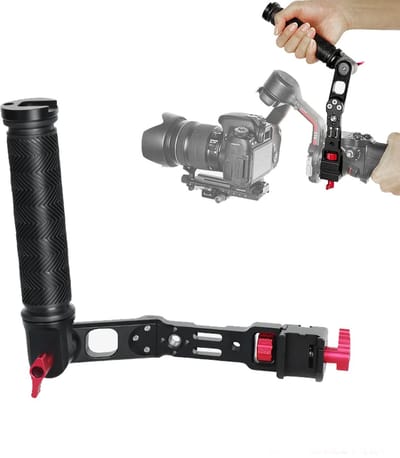 Allecto - Gimbal Stabilizer Handvat - Lichtgewicht Aluminium - Voor RS2 RS3 RSC2 - Koudshoe Bevestiging - Camera Steun - Zilver