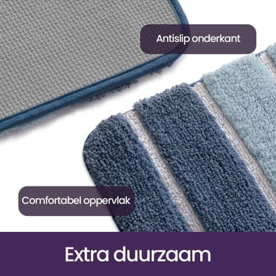 Zachte en Absorberende Badmat 40x60cm, Antislip Microfiber, Machinewasbare Badkamer Mat voor Douche en Bad, Blauw