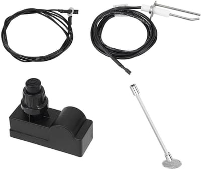 Ontstekingsset Gasvuur - Ventielsleutel Set - Gasleiding Onderhoud - Dubbele Kabel Lengte - 8 Inch Sleutel - Zwart Zilver
