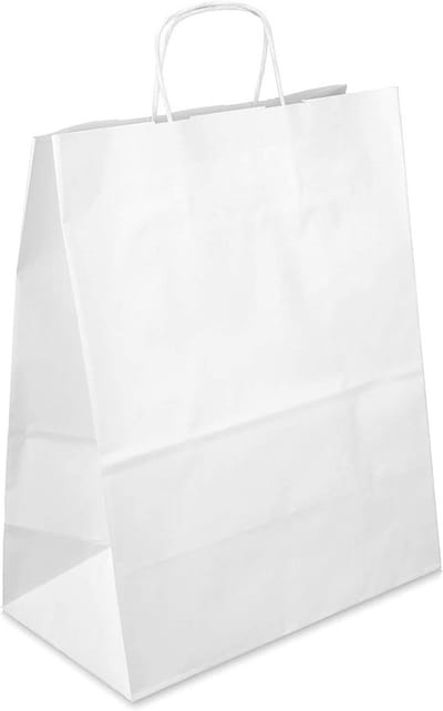 20x Sterke Witte Papieren Draagtassen met Gedraaid Koord 39x32x17cm