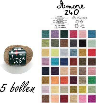 Borgo de Pazzi - Amore 240 - Licht beige 126 - set van 5 bollen x 50 gram
