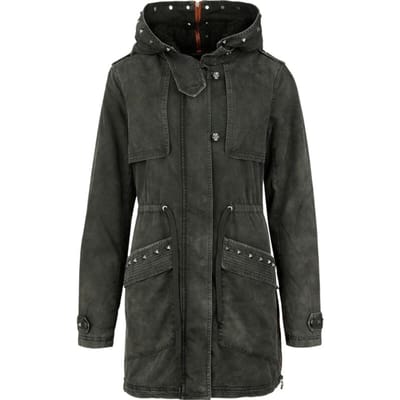 Rock Rebel by EMP - Rock Tussenseizoensjas - Rock me hard - S tot XXL - voor Vrouwen - grijs