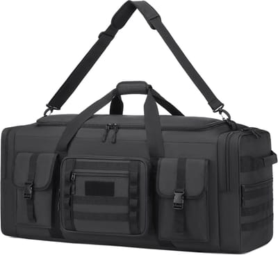 reistas, handbagage, heren, grote sporttas met schoenenvak en geïsoleerde tas voor training, weekends, sauna, 135 l, zwart, XX-Large, Tactisch