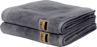 PTMD Luxe Handdoeken - Badhanddoek - 100% katoen - 600 g/m² - 50 x 100 cm- Grijs - Set Van 2