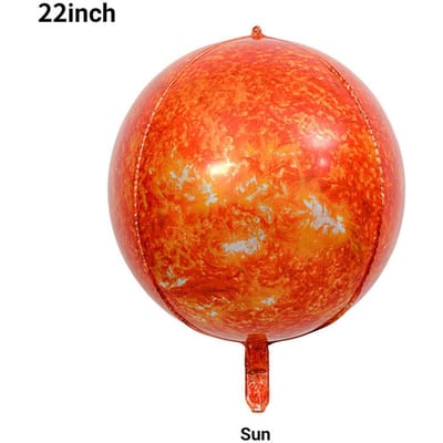 22-Inch Planeet Ballon 4D Bal Ruimte Heelal Thema Zonnestelsel Planeet Serie Aluminium Film Decoratie Scène 4D Sun orange