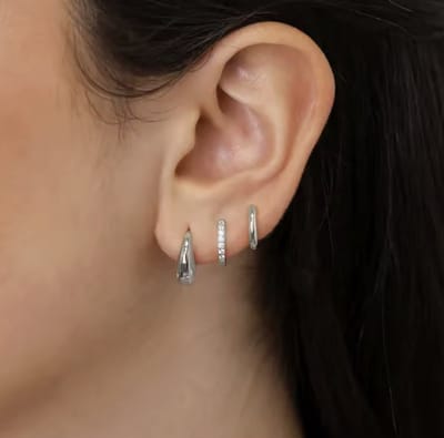 Oorbellen Set - 3 stuks - Kleur: Zilver - 3 stuks - Luxe Oorbellen - Incl. Cadeauverpakking - Oorhangers / Oorring / Oorknopjes - Hoge Kwaliteit RVS - Stainless Steel / Roestvrijstaal - Verkleurt Niet - Oorbellen Set - Oorbellen Vrouwen / Dames