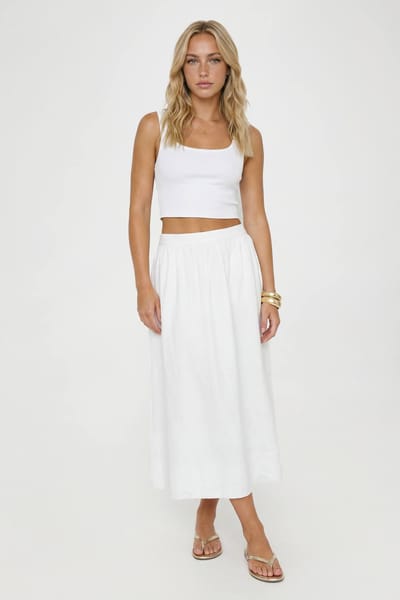 boohoo Dames Linnen-look Volume Midaxi Rok | Ecru | Maat: 36