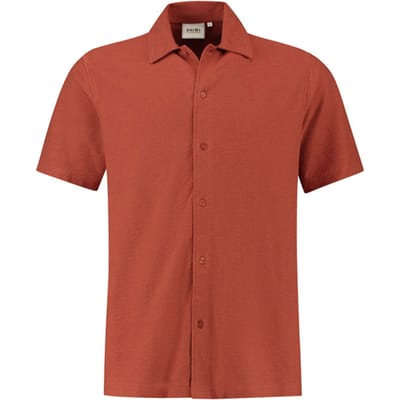 Shiwi Alec Shortsleeve Shirt Chai Brown Size: S | Casual Shirts Outlet | Heren | Bruin