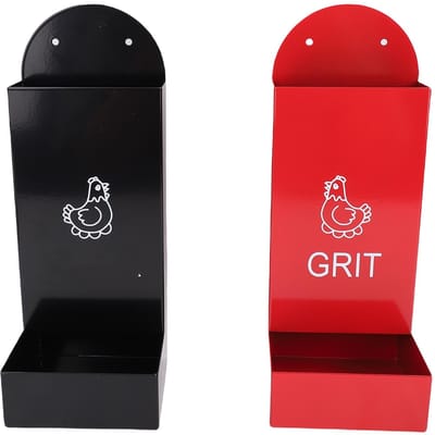 Mangeoire à Grit de Coquille d'Huître pour Poulets Métal Automatique Suspendu Mangeoire Abreuvoir pour Accessoires de Poulailler black