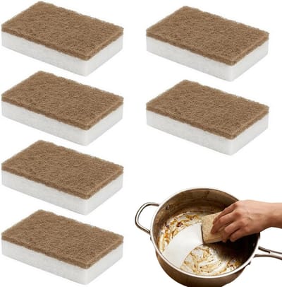 Biologisch afbreekbare keukensponzen - 6 stuks herbruikbare, ecologische en composteerbare sponzen voor schoonmaken en afwassen