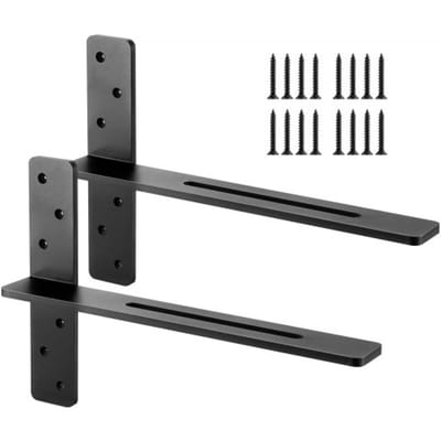 VEVOR Plankdragers, 2-pack, draagvermogen 90 kg, robuuste plankdragers 457,2 x 73,5 x 304,8 mm, stalen plankdragers voor planken, zwevende beugelbevestigingen voor aanrechtbladen met schroeven
