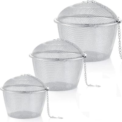 Reinigingsmanden Set - Deelreiniger Mandjes - Sieraden Reinigen - Roestvrij Staal - 3 Maten - Zilver