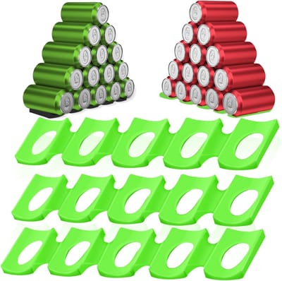 3 stuks flessenhouders, koelkast, siliconen, flessenrek, universeel, flessenhouder, bierhouder, stapelhulp voor flessen en blikjes, bevat 15 flessen (groen)