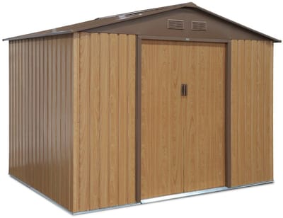 sweeek - Tuinhuis van metaal - ferrain 5,29m² - gereedschapsschuur met twee grote schuifdeuren, vloerverankeringsset inbegrepen, opslaghuis, berging