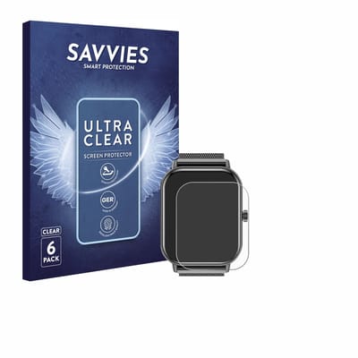 Savvies - Screenprotector voor Haulvean Smartwatch 1.85" - Folie Beschermfolie transparant 6 Stuks
